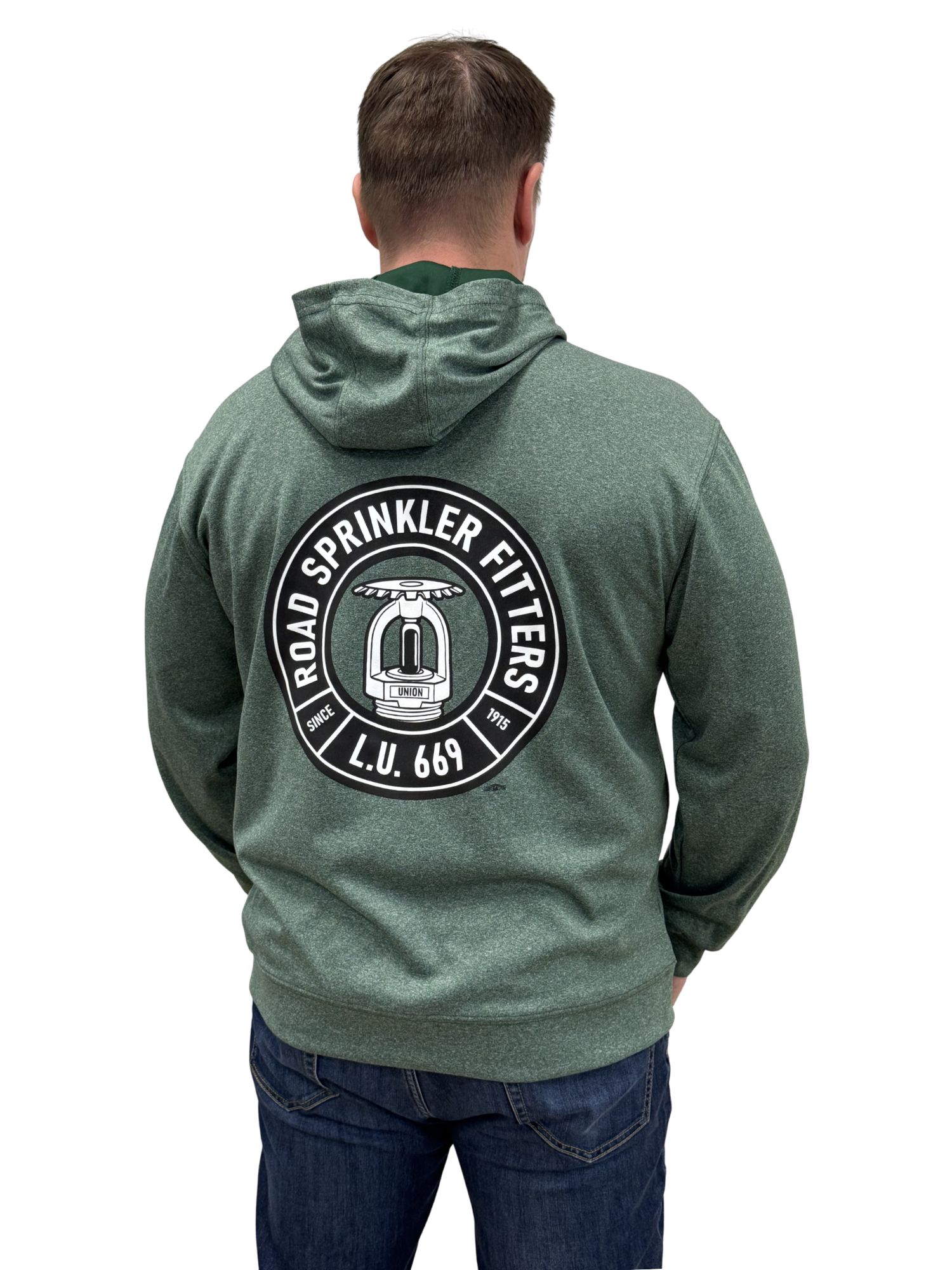 Road Sprinkler Fitters Green Hoodie